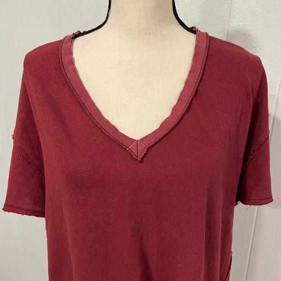 Free People Joni Short Sleeve distressed V-Neck - Picture 6 of 12